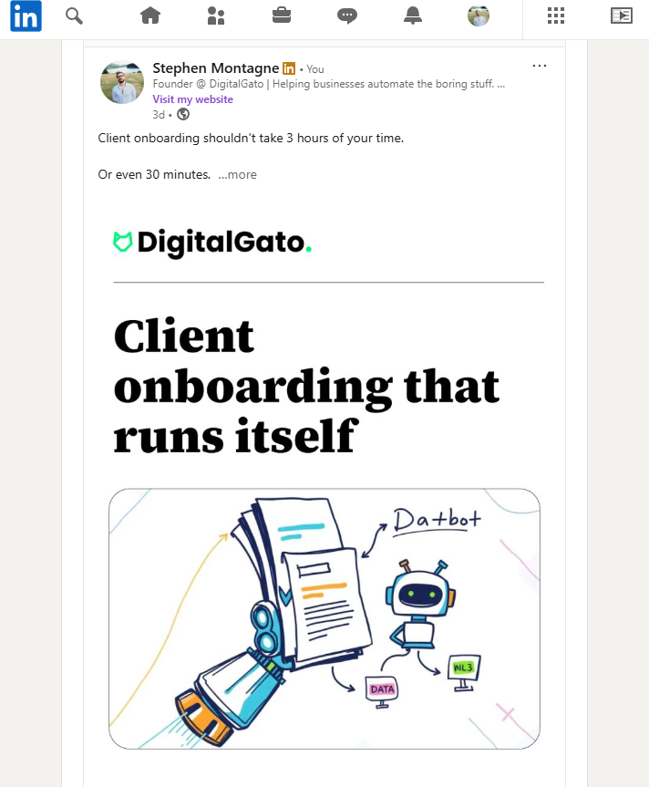 LinkedIn Marketing Automation Post Example